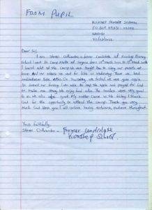 letter of thanks from student